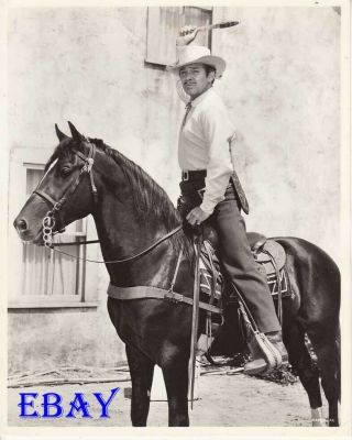 Clark Gable On A Horse About To Throw A Knife Vintage Photo
