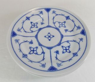 Jaeger Blau Saks Blue Line Design/white Porcelain Pie Plates Germany S/4