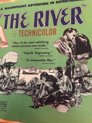 Mid - Century Modern Movie Poster of THE RIVER 1952 vintage Jean Renoir 3