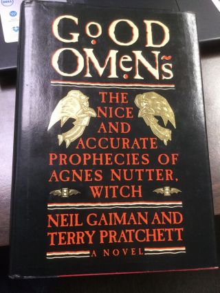 Good Omens Signed By Neil Gaiman & Terry Pratchett First Edition,  Bonus Items