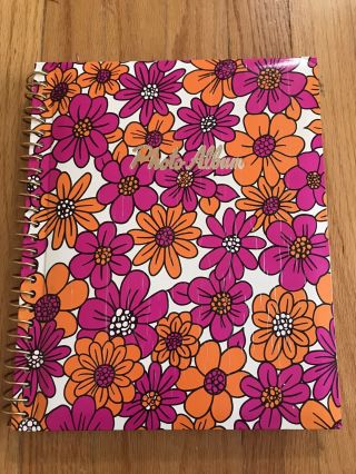 Vintage 1960’s Pink Floral Photo Album Made In Japan Mod Psychadelic Bright