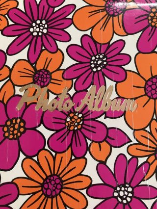 Vintage 1960’s Pink Floral Photo Album Made In Japan Mod Psychadelic Bright 2
