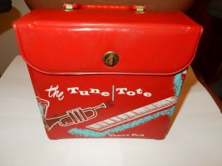 Vintage The Tune Tote Vanity Fair 45rpm Vinyl Record Holder Carry Case