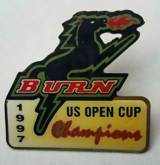 1997 Dallas Burn Us Open Cup Champion Vtg Mls Soccer Lapel Pin Button Collectibl