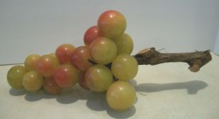 Vintage Mcm Yellow & Orange/red Acrylic Lucite Grape Cluster W/driftwood