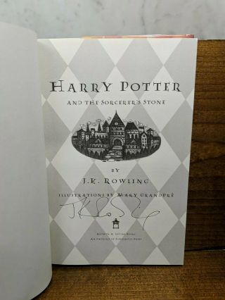 Signed J.  K.  Rowling Harry Potter And The Sorcerer 