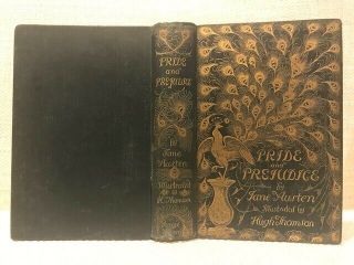 PRIDE AND PREJUDICE - JANE AUSTEN - PEACOCK BINDING - 1895 HUGH THOMSON ILLUSTRA 2