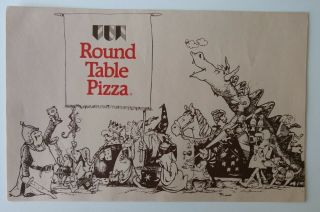 Vintage 1987 Round Table Pizza Menu - Canoga Park,  Ca