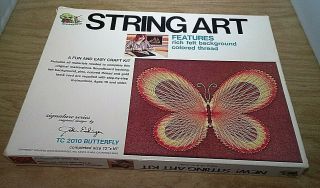 Vintage Open Door String Art Kit Butterfly Tc 2010 12 " X 16 " Nos 1978