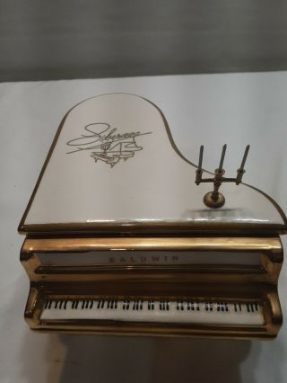 Vintage Liberace Baldwin Grand Piano Porcelain Music Box Read