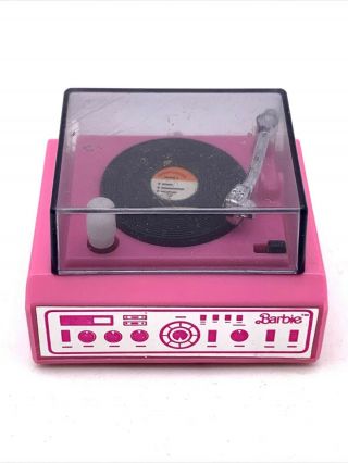Vintage Barbie Wind Up Pink Record Player
