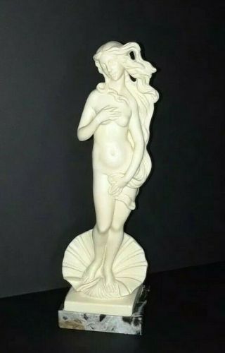 Vintage Birth Of Venus Statue Sculpture On Marble A.  Santini Made In Italy