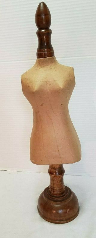 Vintage Wood Paper Mache 21 " Speigel Doll Dress Form Mannequin Miniature Display