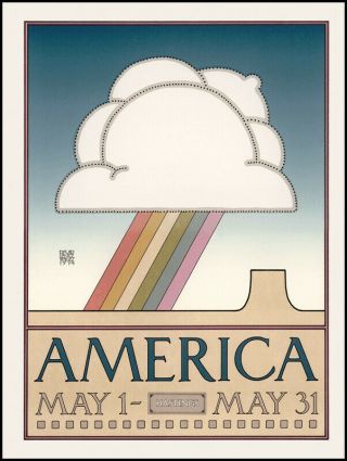 Vintage Sales Poster America By David Lance Goines 1974 Litho Usa 1977