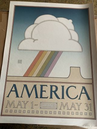 Vintage Sales Poster America by David Lance Goines 1974 Litho USA 1977 2