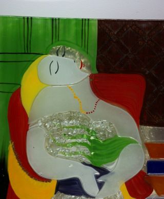 THE DREAM VINTAGE MID CENTURY MODERN PICASSO ART GLASS TRAY DISH 1932 13 