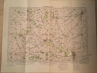 Vintage Ordnance Survey Map Of Peterborough,  War Office 1932,  Linen Backed