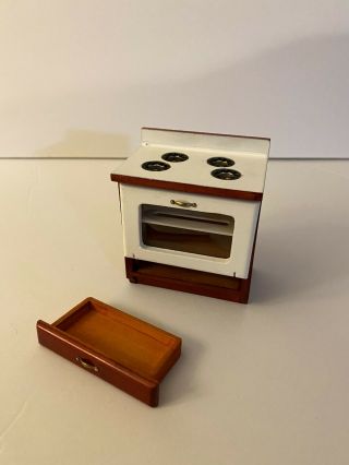 Miniature Dollhouse Vintage Wooden Stove 1:12 Scale 3