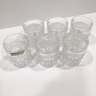 Vintage Czech Bohemia Lead Crystal Whiskey Glasses,  Set of 6 Cut Glass Cocktail 2