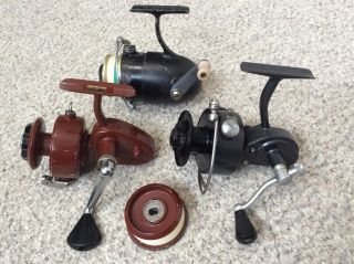 3 Collectible Spin Reels Ted Williams 410 Italy/shakespeare 2065/langley Nr
