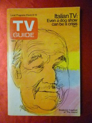 Los Angeles March 6 - 12 Tv Guide 1971 The Interns Broderick Crawford Dinah Shore