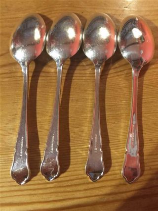 4 X Vintage Silver Plated EPNS Dessert Spoons 18.  5cm A1 2