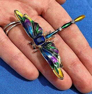 Enamel Dragonfly Jewellery Art Nouveau Vintage Style Brooch Pin