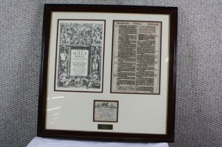 Framed 1611 King James Bible Page