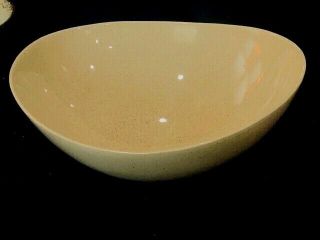 great mid century speckled orb shaped pottery 12 in salad bowl red wing pottery 2