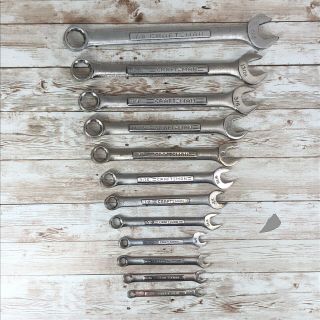 Vintage Craftsman (sae) Combination Wrench Set Usa Made 7/8 - 1/4 12 Piece Set