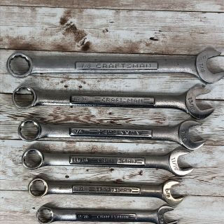 Vintage Craftsman (SAE) Combination Wrench Set USA Made 7/8 - 1/4 12 Piece Set 2