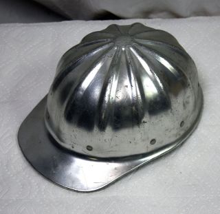Vintage Superlite By Fibermetal Aluminum Hard Hat,  Fiber Metal,  Silver Color