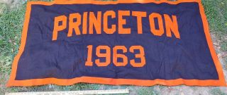 1963 Princeton University Felt Banner Sign Flag Tapestry Blanket Nixon Co Vtg