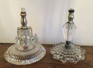 Vintage Glass Lamp Bases X 2