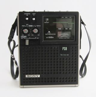 Vintage Sony Icf 5500w Three Band Psb Am Fm Transistor Radio