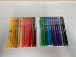 Vintage Pentel Color Art Artist Drawing Pen Set 24 Fine Point No S360 - 24 (a5)