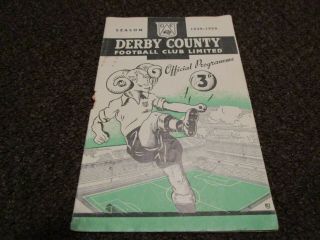 Derby County V Burnley 1949/50 January 14th Vintage Post
