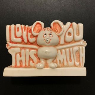 Vintage 1976 Russ Berrie I Love You This Much Figurine Toy 70s Mouse Heart
