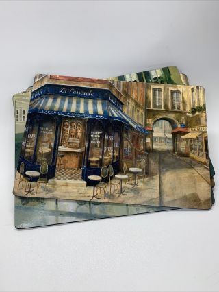 8 Vintage French Paris Cafe Restaurant Set of Cork Back Placemats 2