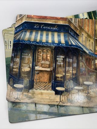 8 Vintage French Paris Cafe Restaurant Set of Cork Back Placemats 3