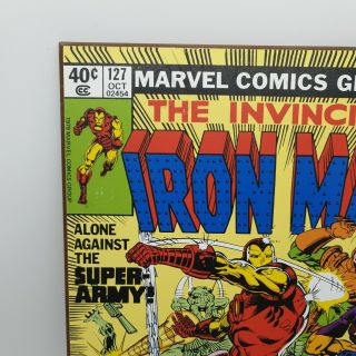 Iron Man Wall Art Wooden Back Vintage Comic 13 