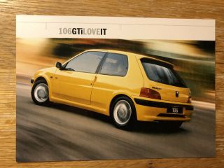 Peugeot 106 Gti Promotional Postcard Brochure Vintage Rare