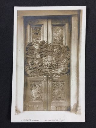 Vintage Postcard: T55: Unusual Pic: Wooden Carved Door: Burton On Trent