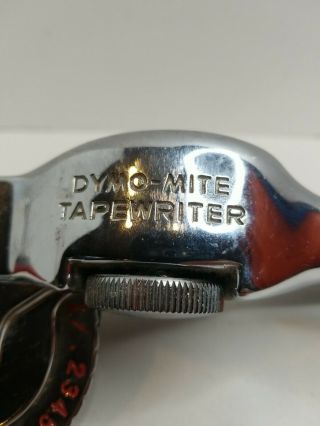 Vintage Chrome Dymo - Mite M11 Tapewriter Label Maker Embosser 3