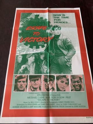 Vintage Movie Poster One Sheet Escape To Victory Sylvester Stallone