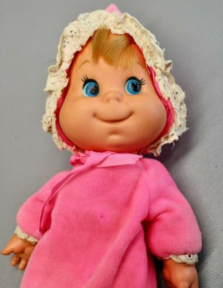 Vintage Mattel 1970 Baby Beans Doll Missing Puff Balls.  Hot Pink