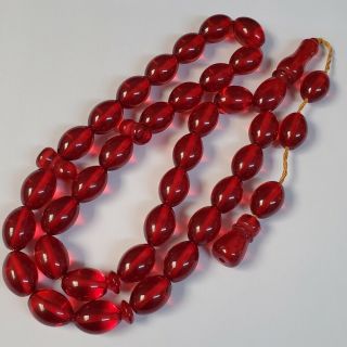 German Cherry Amber Bakelite - Faturan 33 Prayer Beads بكلايت Tasbih Masbaha