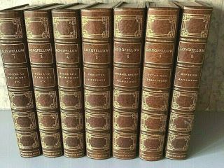 Antique Leather Henry Wadsworth Longfellow Books