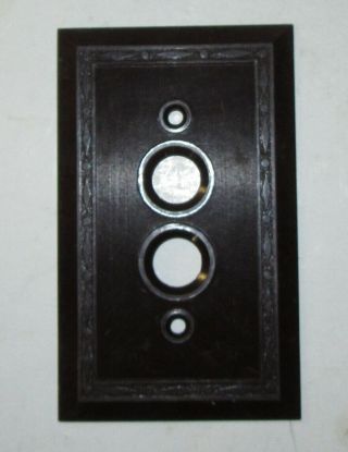 Nos Antique Vtg Art Deco Bakelite Single Push Button Light Switch Plate Cover
