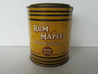 Vintage Rum & Maple Pipe Mixture Tobacco Tin W/ Stamp,  Blend No.  53